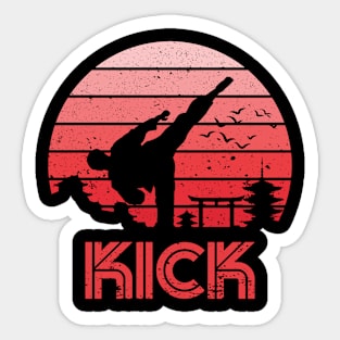 Retro Karate Guy Sticker